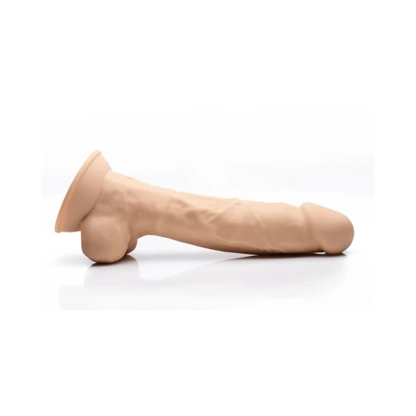 Fleshstixxx Vibrating Rechargeable Dong 8 In. Tan — image 5 of 13