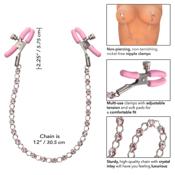 Nipple Play Crystal Chain Nipple Clamps
