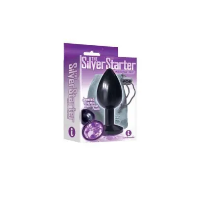 The 9 s the Silver Starter Anodized Bejeweled Stainless Steel Plug Violet