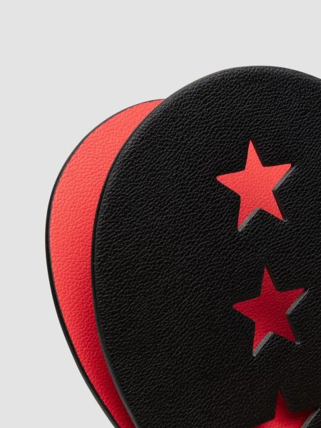 Bondage Boutique Faux Leather Slapper Spanking Paddle with Red Stars