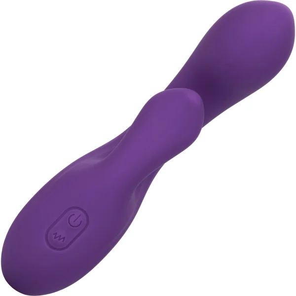 Stella Liquid Silicone Dual Pleaser Rechargeable Waterproof Rabbit Style Vibrator By CalExotics - Purple