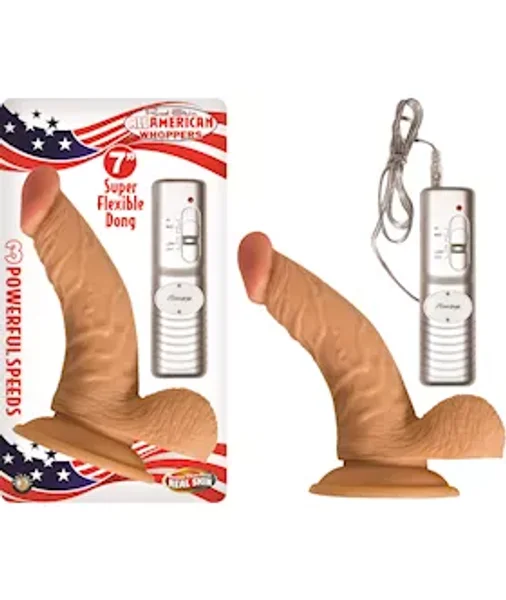 Nass Toys Vibrating Curved Dildo With Balls - 7 Inch - White - 7 Inch — image 2 of 2