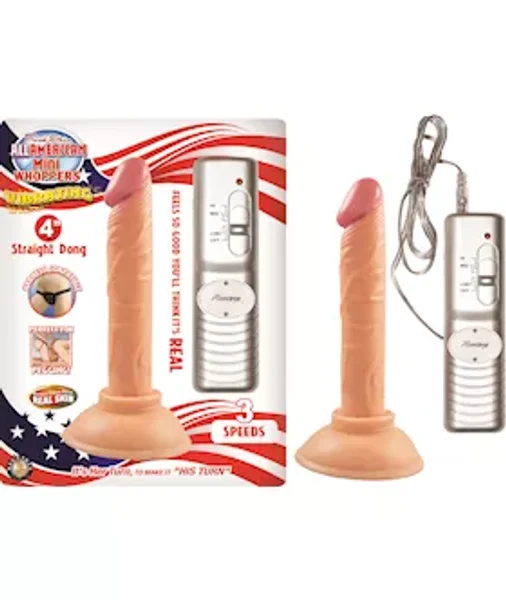 Nass Toys All American Whoppers Vibrating Straight Dildo With Balls - 4 Inch - White - 4 Inch — image 2 of 2