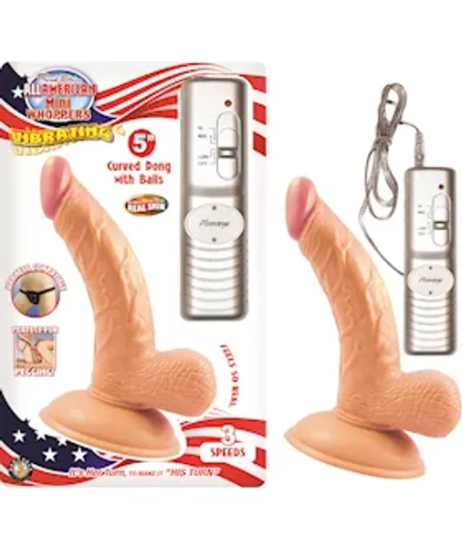 Nass Toys All American Mini Whoppers Vibrating Curved Dong - 5 Inch - White - 5 Inch — image 2 of 2
