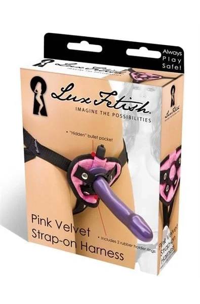 Pink Velvet Strap-On Harness