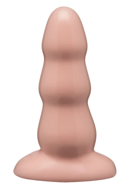 Triple Ripple Butt Plug - Medium White