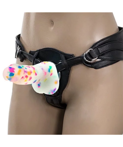 Addiction Party Marty Confetti Vibrating Silicone Dildo 7.5in