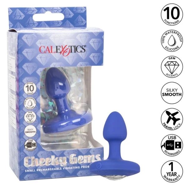 Cheeky Gems Silicone Rechargeable Vibrating Small Anal Probe By CalExotics - Pink
