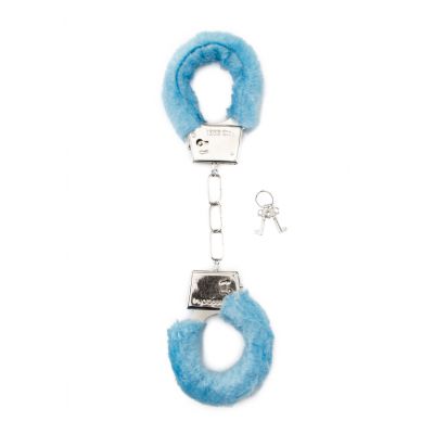 Furry Handcuffs Blue Bondage Cuffs