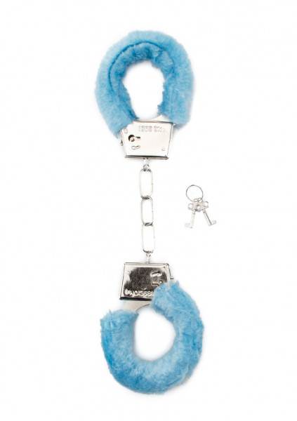 Furry Handcuffs - Blue - Bondage Cuffs