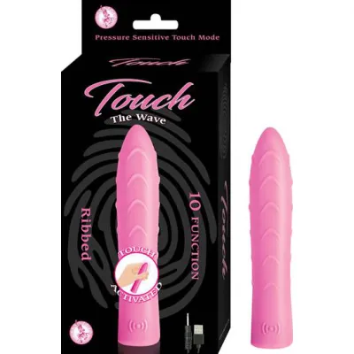 Touch The Wave Pink Ribbed Vibrator