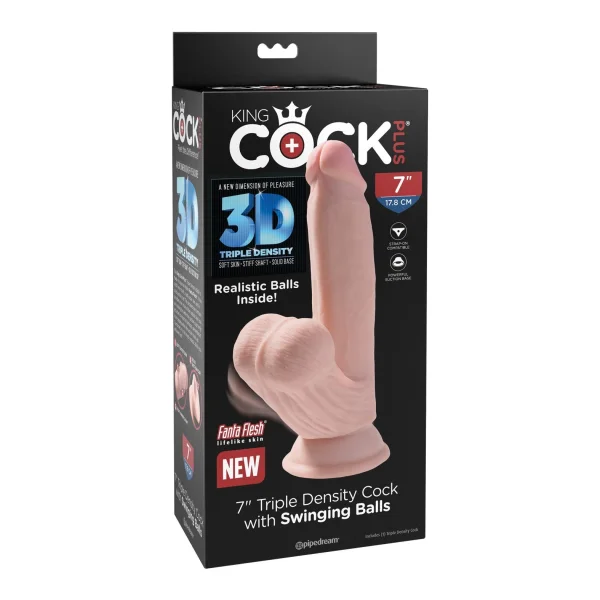 7 Inch Triple Density Cock With Swinging Balls