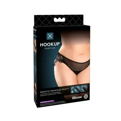 Hookup Remote Princess Panty Black Fits Size Xl xxl