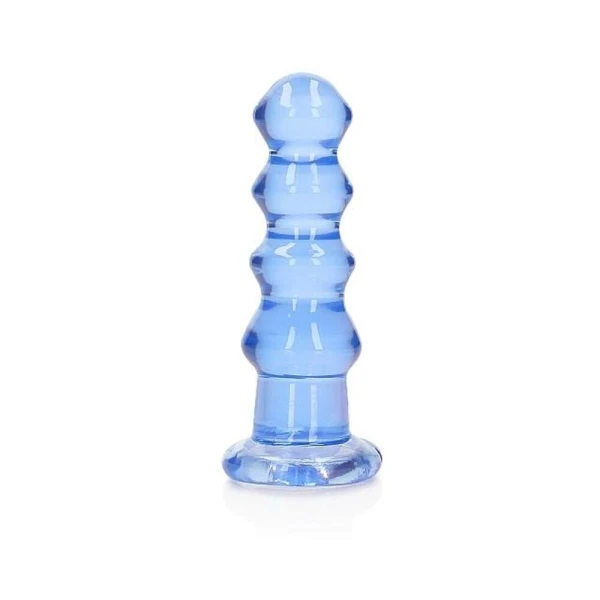 Realistic Dildos: Realrock Crystal Clear Curvy 5.5 In. Dildo/plug Blue