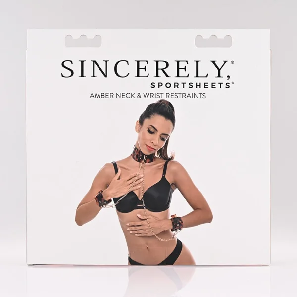 Sincerely Amber Neck & Wrist Restraints By Sportsheets