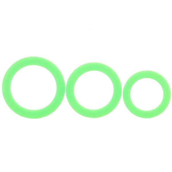 Ouch! Glow In The Dark 3pc Cock Ring Set