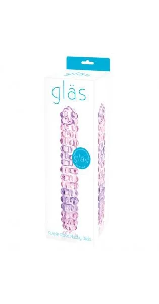 Purple Rose Nubby Glass Dildo