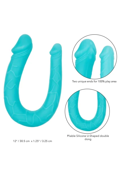 Silicone Double Dong Ac-dc Dong - Teal