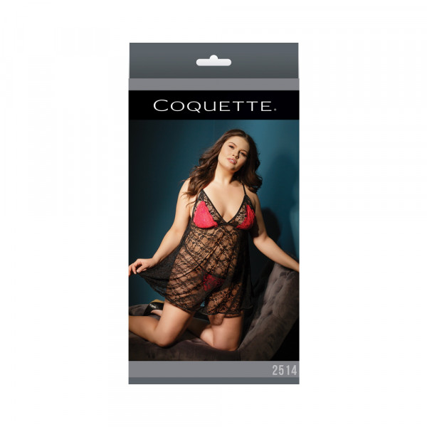 Baby Doll & G-string G-string Blk/red/fucia Xl