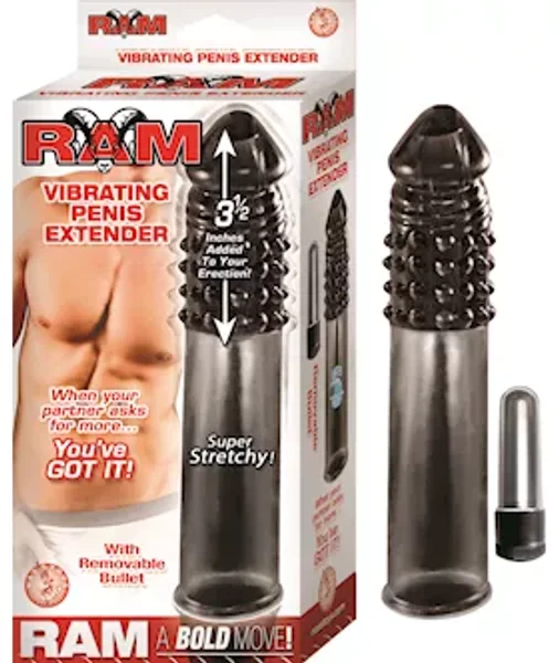 Nass Toys Ram Vibrating Penis Extender - Black - 7 Inch — image 2 of 2