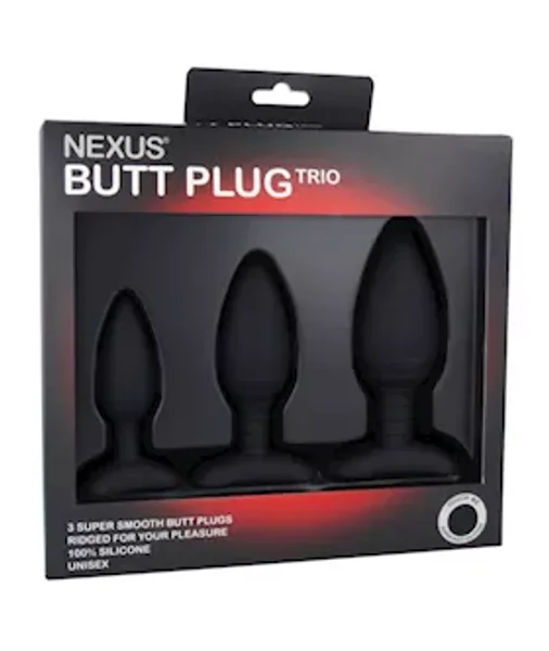 Butt Plug Trio 3 Solid Silicone Butt Plugs  - Black - 5 Inch — image 6 of 6