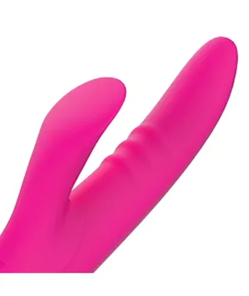 Peri Swirl Tongue Heating Rabbit Vibrator - Rose - 9 Inch — image 12 of 14