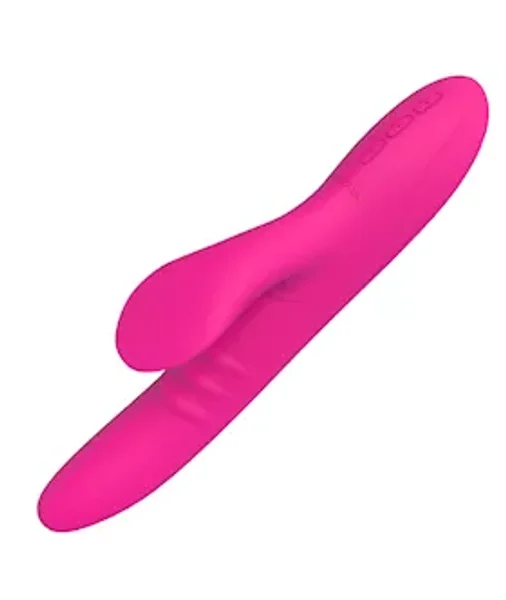 Peri Swirl Tongue Heating Rabbit Vibrator - Rose - 9 Inch — image 8 of 14