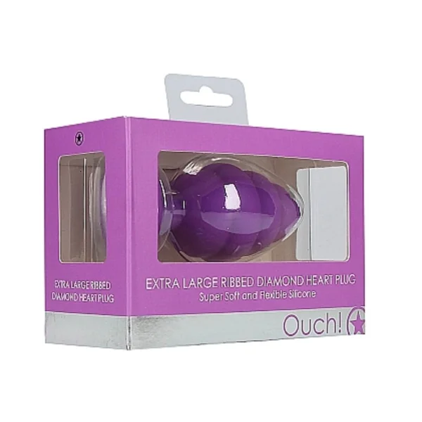 Ouchextra Large Ribbed Diamond Heart Plug — image 10 of 11