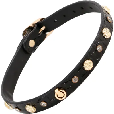 Fetish Fashion Alina Collar With Crystal Gems By NS Novelties Black Gold