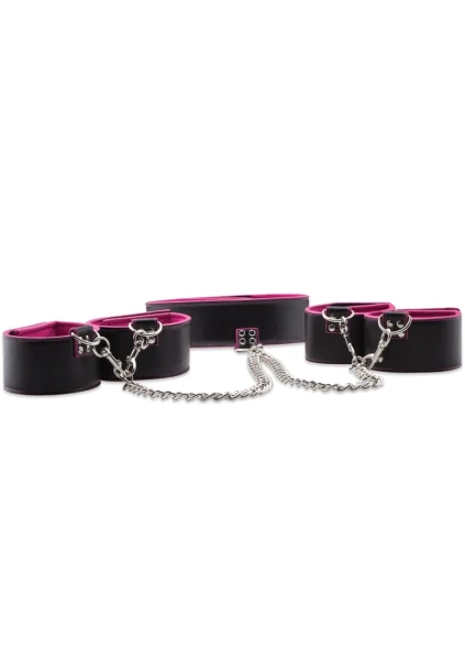 Reversible Collar Wrist & Ankle Cuffs - Pink