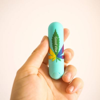 Maia Jessi 420 Rechargeable Mini Bullet Vibrator with Colorful Leaf Pattern 420 Gift