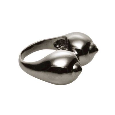 Boob Stainless Steel Finger Ring Silver