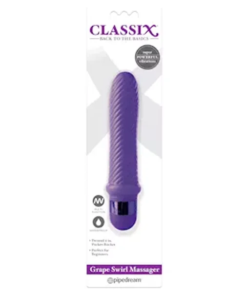 Classix Swirl Multispeed Massaging Pocket Rocket - Purple - 6.5 Inch — image 4 of 6