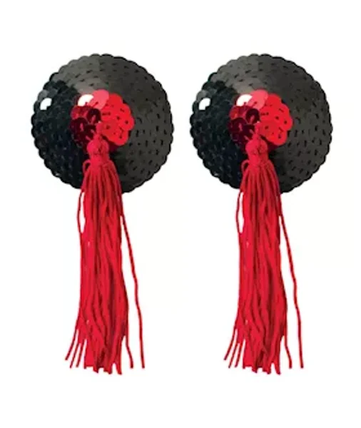 Sequin Pasties With Tassel - Red — image 3 of 3