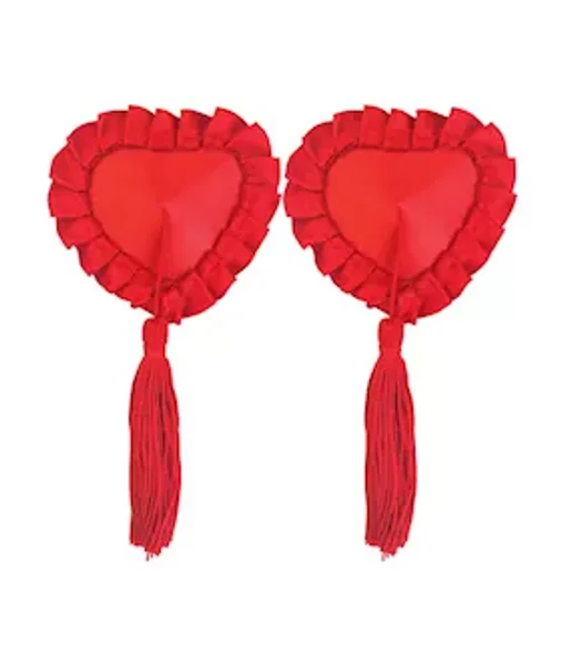 Satin With Tassel Pasties - Red — image 3 of 3