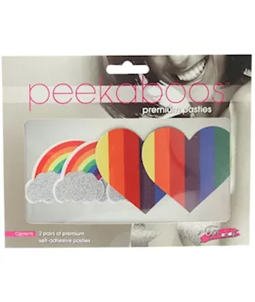 Pride Glitter Rainbows And Hearts Pasties - Rainbow — image 3 of 3