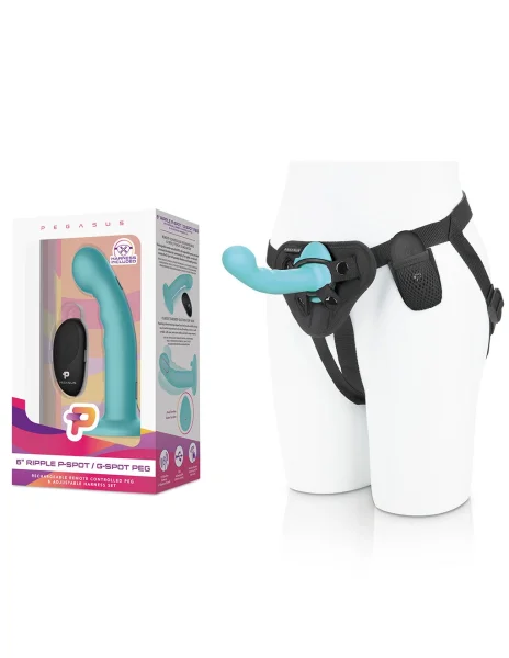 Pegasus 6" Ripple P-Spot & G-Spot Peg Strap-On Set