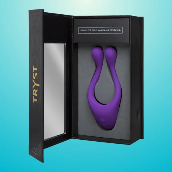 Tryst Multi Erogenous Zone Silicone Vibrator and Cock Ring- Purple