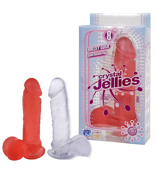 Crystal Jellies Ballsy Cock with Suction Cup 8 Inch - PINK — image 3 of 3
