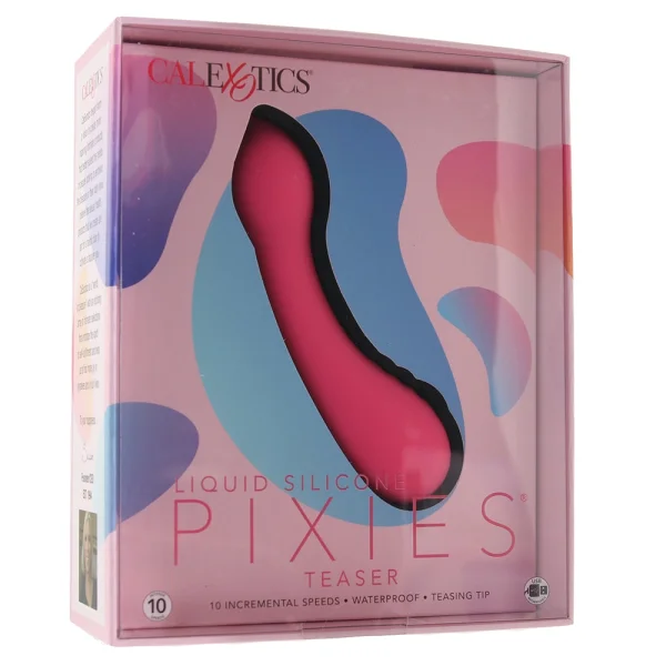 Liquid Silicone Pixies Teaser Rechargeable Waterproof Vibrator By CalExotics - Pink