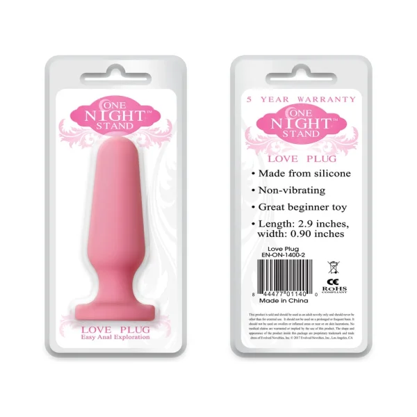 One Night Stand Love Plug Pink Easy Anal Plug — image 4 of 6