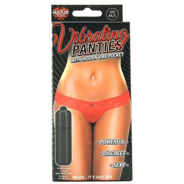Hustler Vib Lace Thong Red M/L