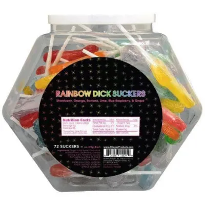 Rainbow Dick Suckers 72 Pack