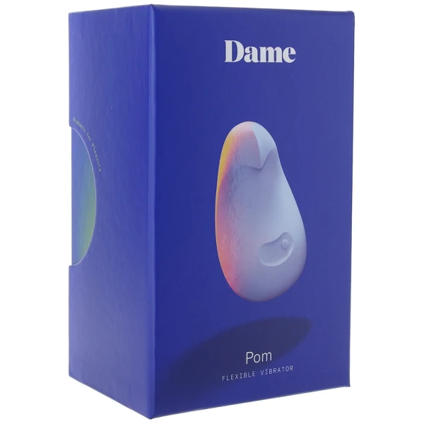 POM Silicone Rechargeable Flexible Waterproof Vibrator by Dame - Ice