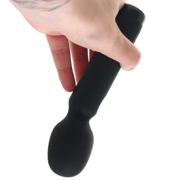 In A Bag Silicone Rechargeable Wand Massager By Doc Johnson - Black