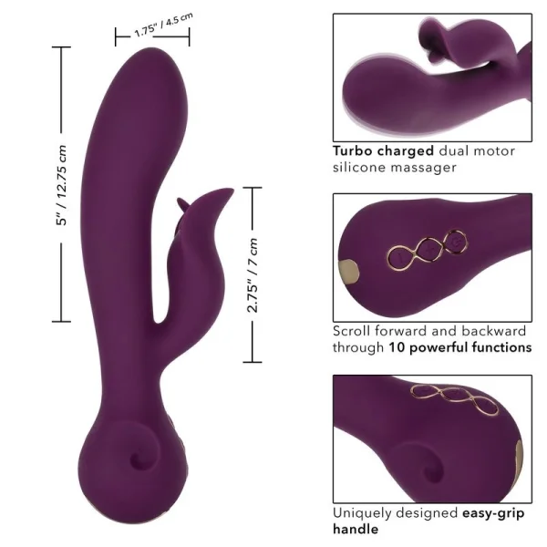 Obsession Fantasy Rechargeable Waterproof Silicone Rabbit Vibrator By CalExotics - Purple