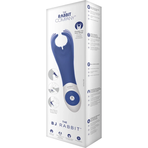 BJ Rabbit Rechargeable Silicone Penis Vibrator By The Rabbit Company - Navy