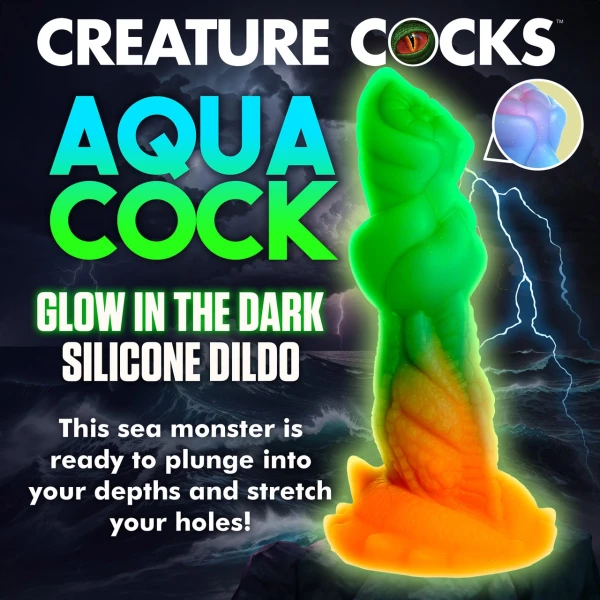 Creature Cocks Aqua-Cock Glow-in-the-Dark Dildo
