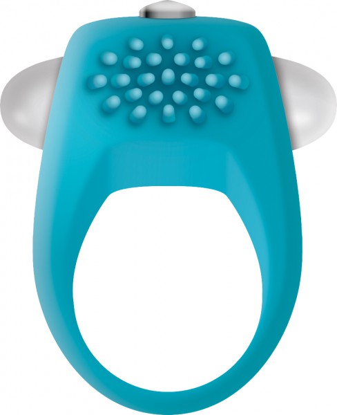 Teal Tickler Vibrating Cock Ring