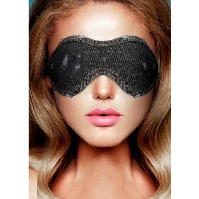 Denim Eye Mask Roughened Denim Style Black O s